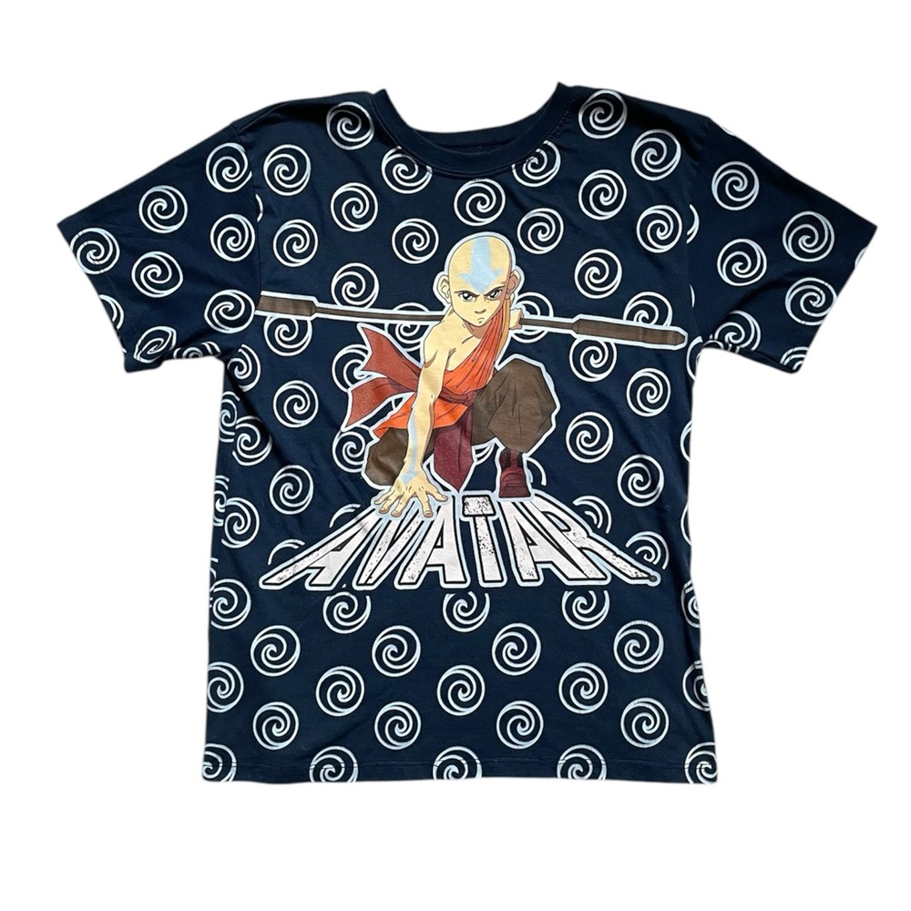 Nickelodeon Aang the last air bender swirly blue short sleeve tee